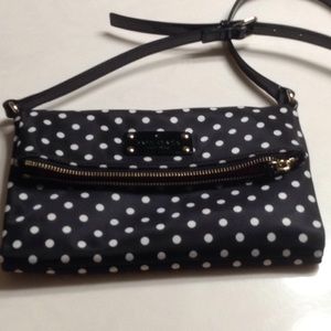 Kate spade black and white polka dots crossbody